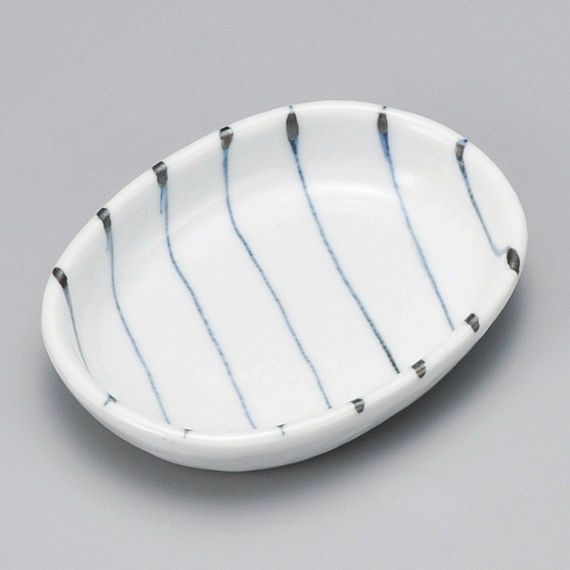 金正陶器 ストライプ小判小皿 1個(ご注文単位1個)【直送品】