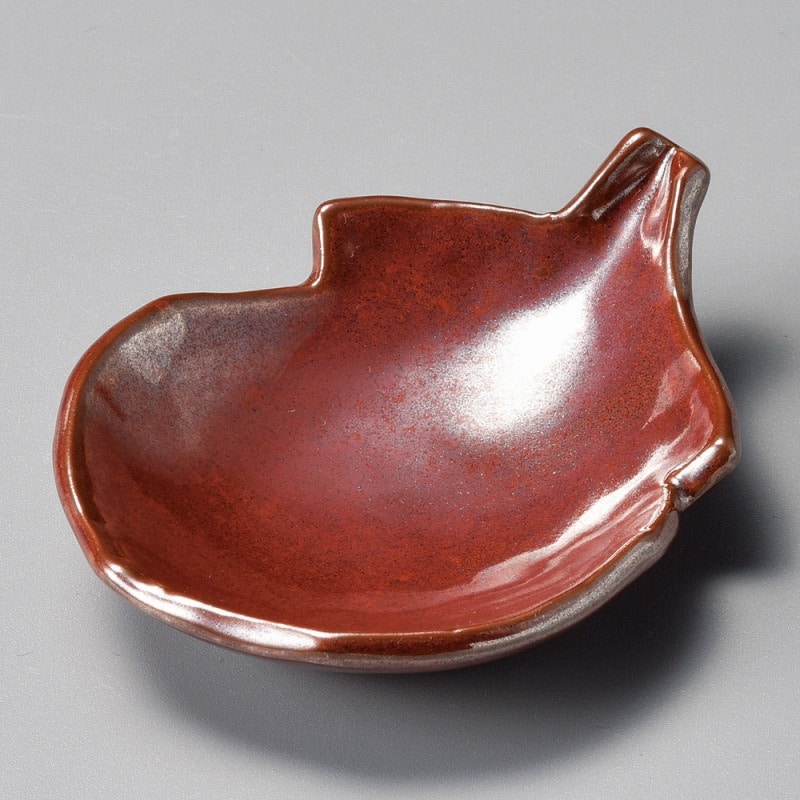金正陶器 紅結晶ナス型小皿 1個(ご注文単位1個)【直送品】