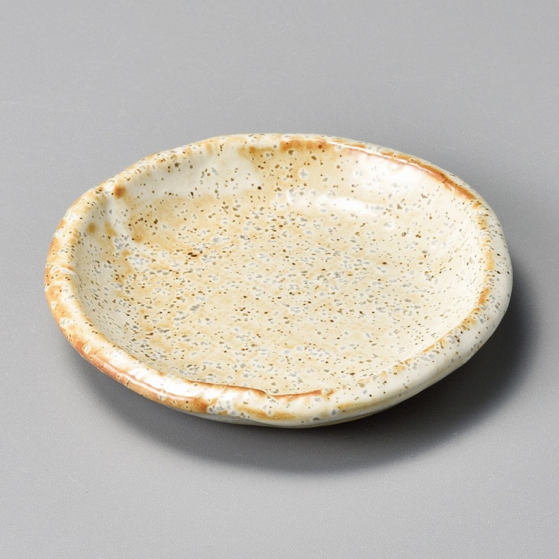 金正陶器 茶粉引3.0丸皿 1個(ご注文単位1個)【直送品】