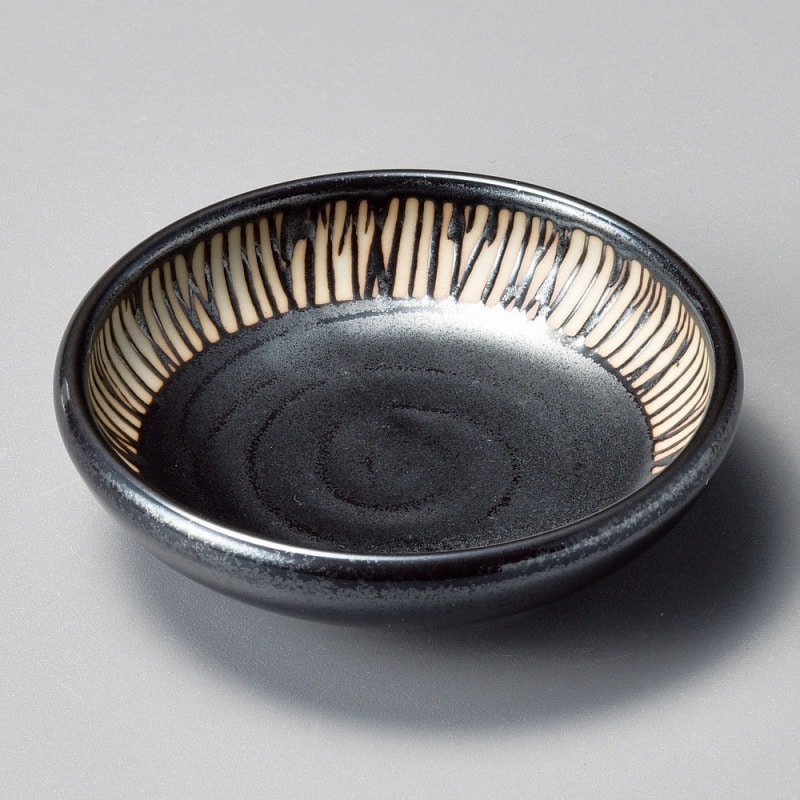 金正陶器 黒鉄雫小皿 1個(ご注文単位1個)【直送品】