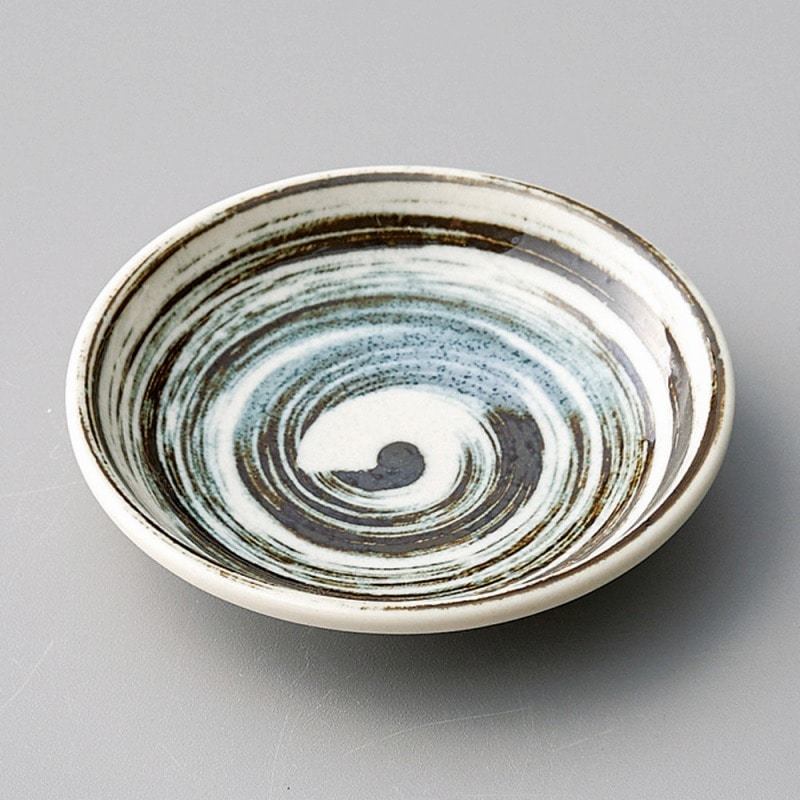 金正陶器 黒ハケうず小皿 1個(ご注文単位1個)【直送品】