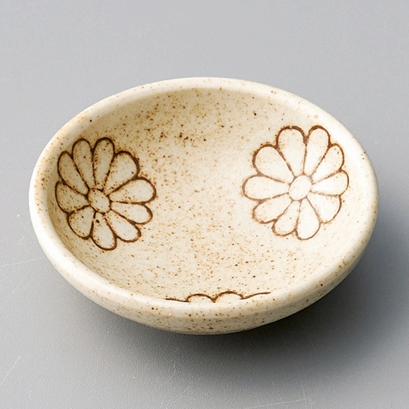 金正陶器 レトロ菊ベージュ小皿 1個(ご注文単位1個)【直送品】