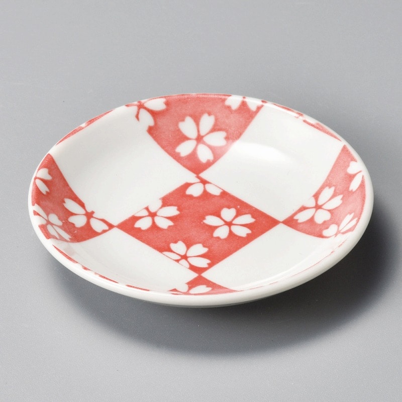 金正陶器 市松桜 赤3.0皿 1個(ご注文単位1個)【直送品】
