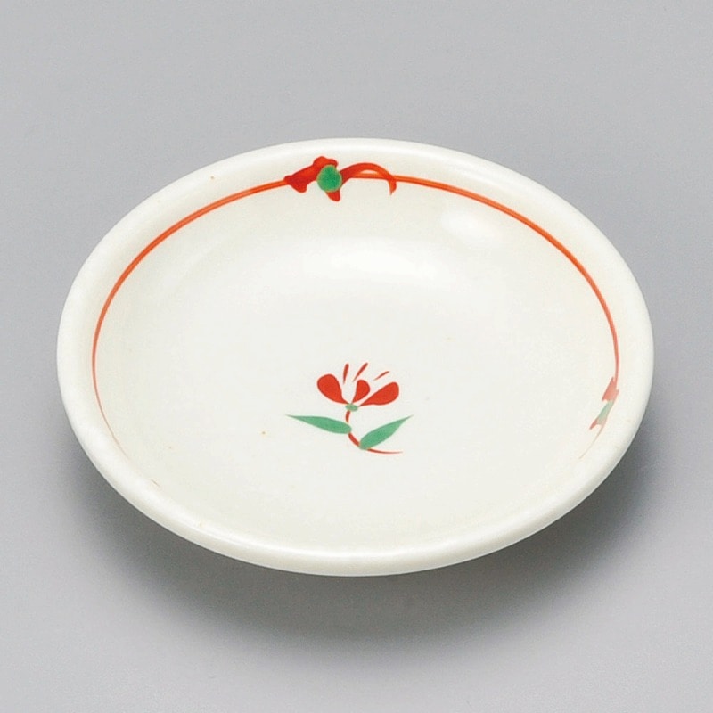 金正陶器 粉引釉赤絵なごみ3.0皿 1個(ご注文単位1個)【直送品】