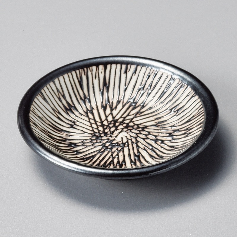金正陶器 鉄結晶櫛目2.5皿 1個(ご注文単位1個)【直送品】