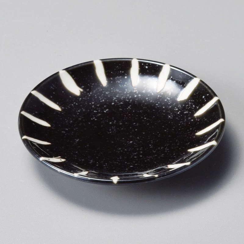 金正陶器 黒みかげ十草平皿 1個(ご注文単位1個)【直送品】