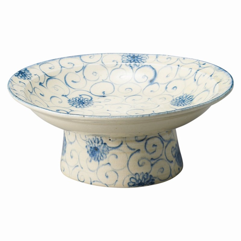 金正陶器 手造り花唐草高台尺一コンポート 1個(ご注文単位1個)【直送品】