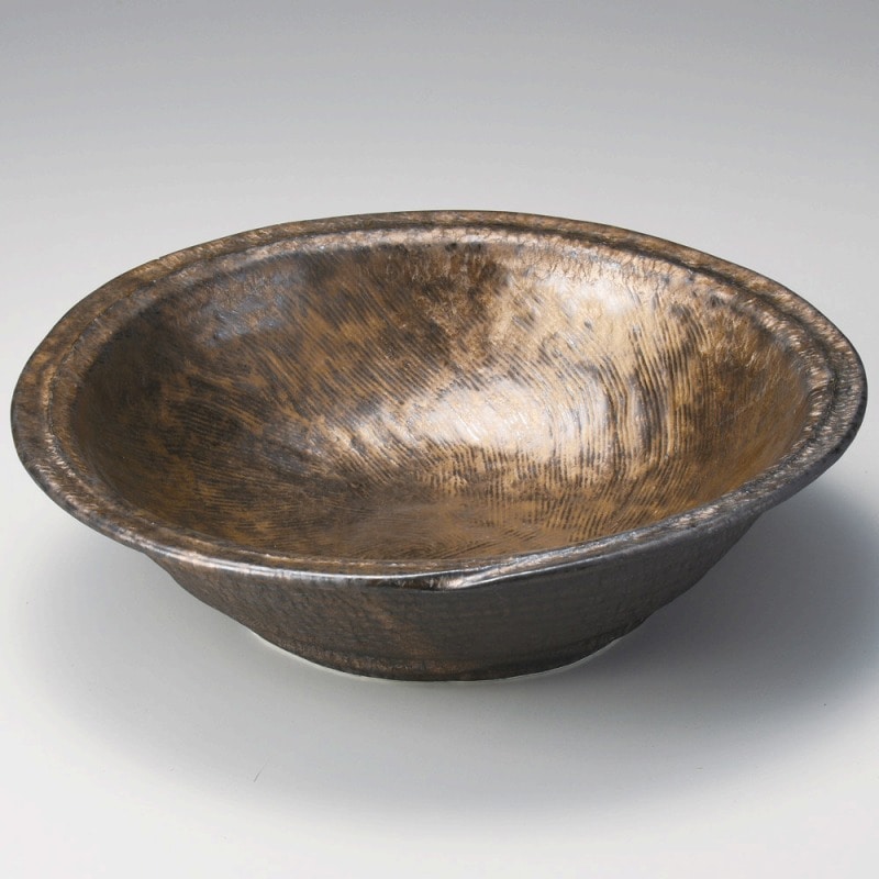 金正陶器 金結晶くし目たわみ大鉢 1個(ご注文単位1個)【直送品】
