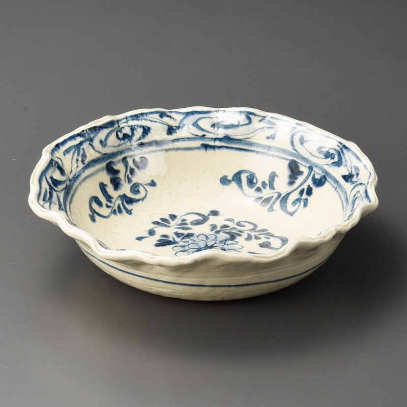 金正陶器 安南花紋丸尺鉢(手造り) 1個(ご注文単位1個)【直送品】