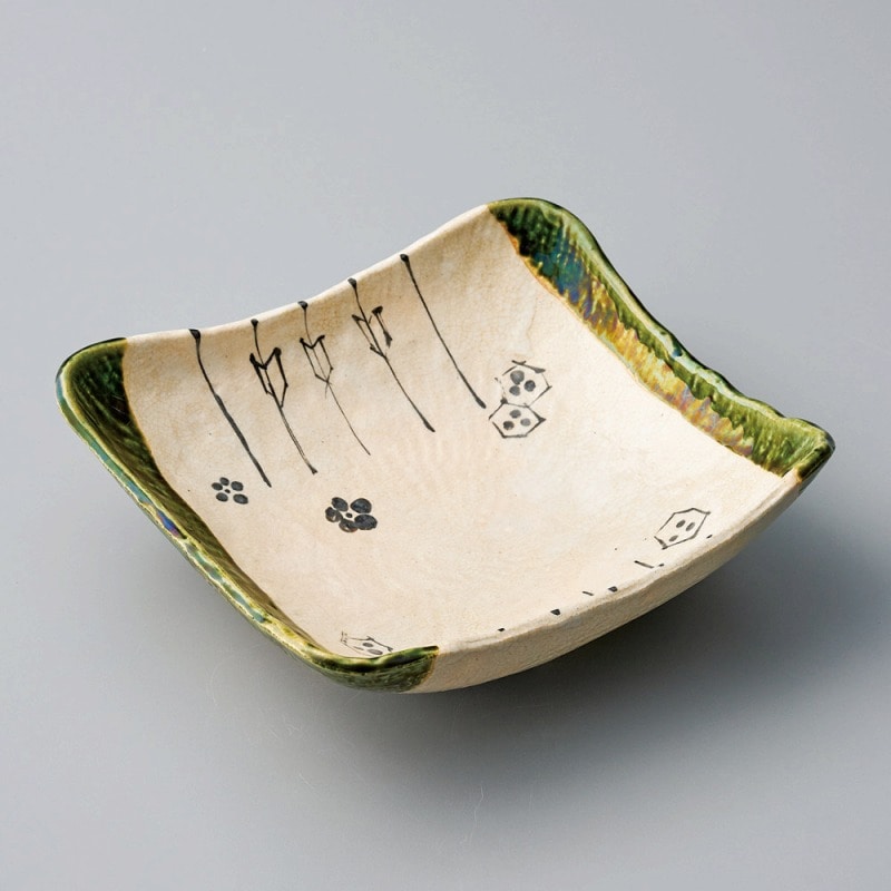 金正陶器 織部7.0角鉢 1個(ご注文単位1個)【直送品】