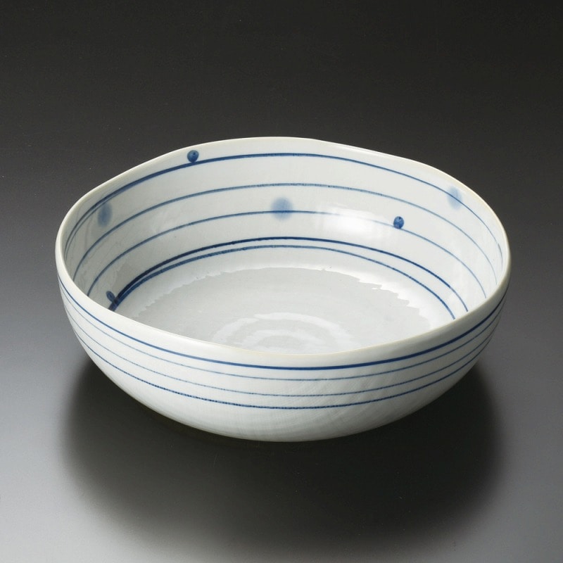 金正陶器 古染渦水玉7.0大鉢 1個(ご注文単位1個)【直送品】