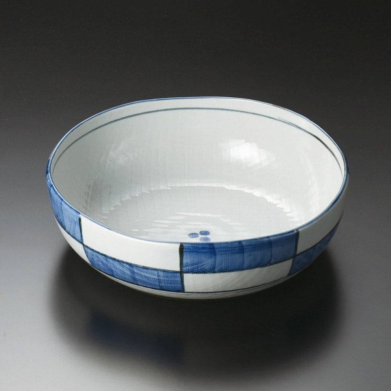 金正陶器 古染市松6.0鉢 1個(ご注文単位1個)【直送品】
