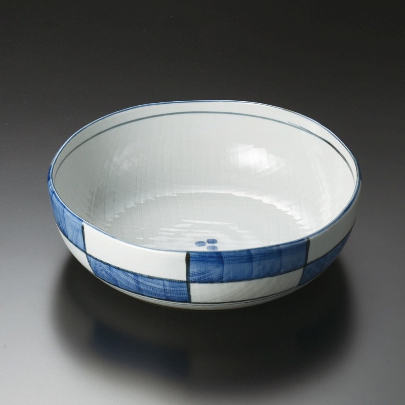 金正陶器 古染市松8.0大鉢 1個(ご注文単位1個)【直送品】
