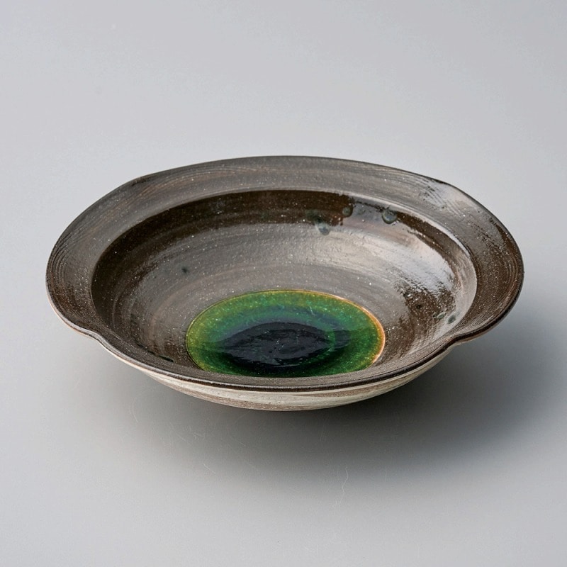 金正陶器 内黒織部四方押し鉢 1個(ご注文単位1個)【直送品】