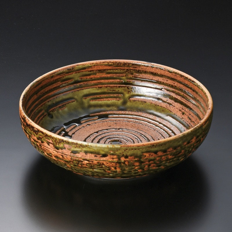 金正陶器 伊賀織部巻8.0盛鉢 1個(ご注文単位1個)【直送品】