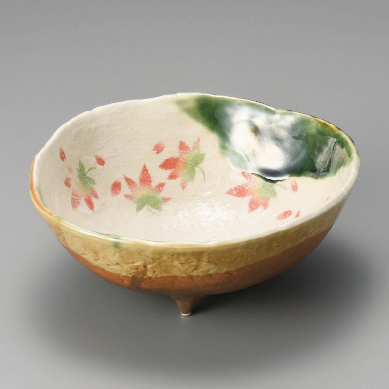 金正陶器 織部春秋三ツ足大鉢 1個(ご注文単位1個)【直送品】