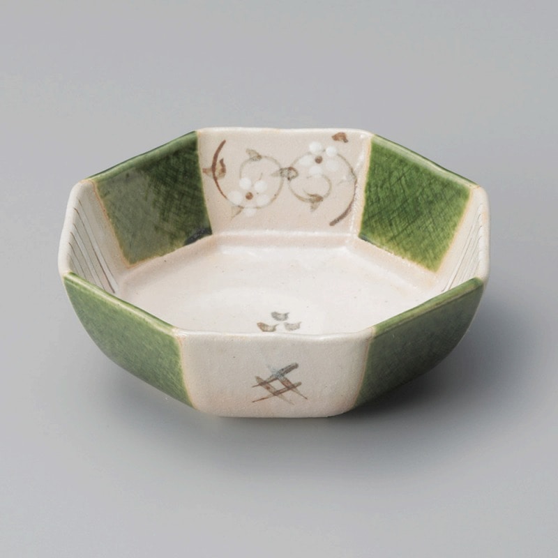 金正陶器 志野織部 八角中鉢 唐草絵 1個(ご注文単位1個)【直送品】