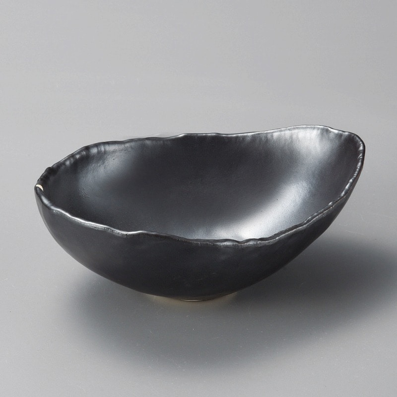 金正陶器 黒マット変形鉢 1個(ご注文単位1個)【直送品】