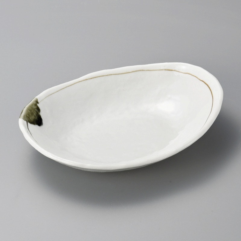 金正陶器 志野茶ライン小判鉢(小) 1個(ご注文単位1個)【直送品】