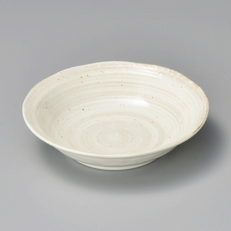 金正陶器 うず粉引3.3浅鉢 1個(ご注文単位1個)【直送品】