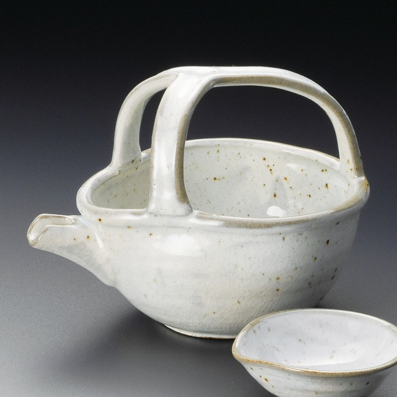 金正陶器 粉引青磁手付冷酒器 1個(ご注文単位1個)【直送品】