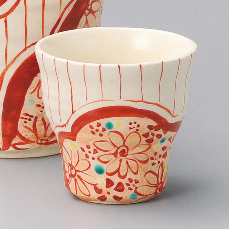 金正陶器 赤絵 小町ぐい呑 1個(ご注文単位1個)【直送品】