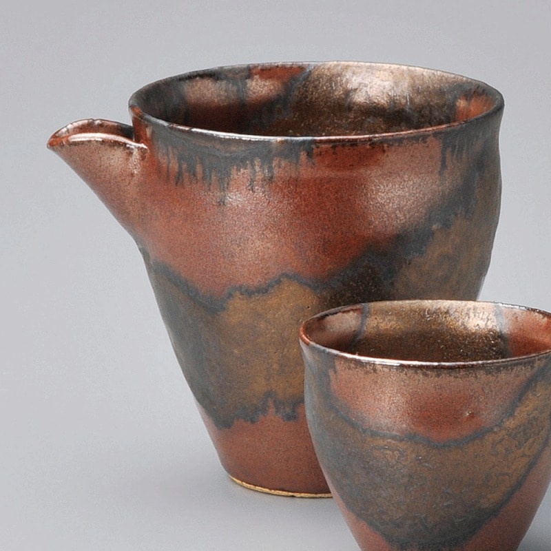 金正陶器 柿釉金彩冷酒器 1個(ご注文単位1個)【直送品】