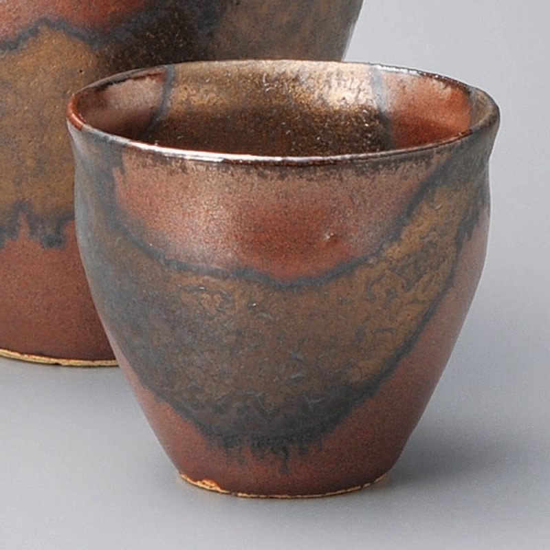 金正陶器 柿釉金彩ぐい呑 1個(ご注文単位1個)【直送品】