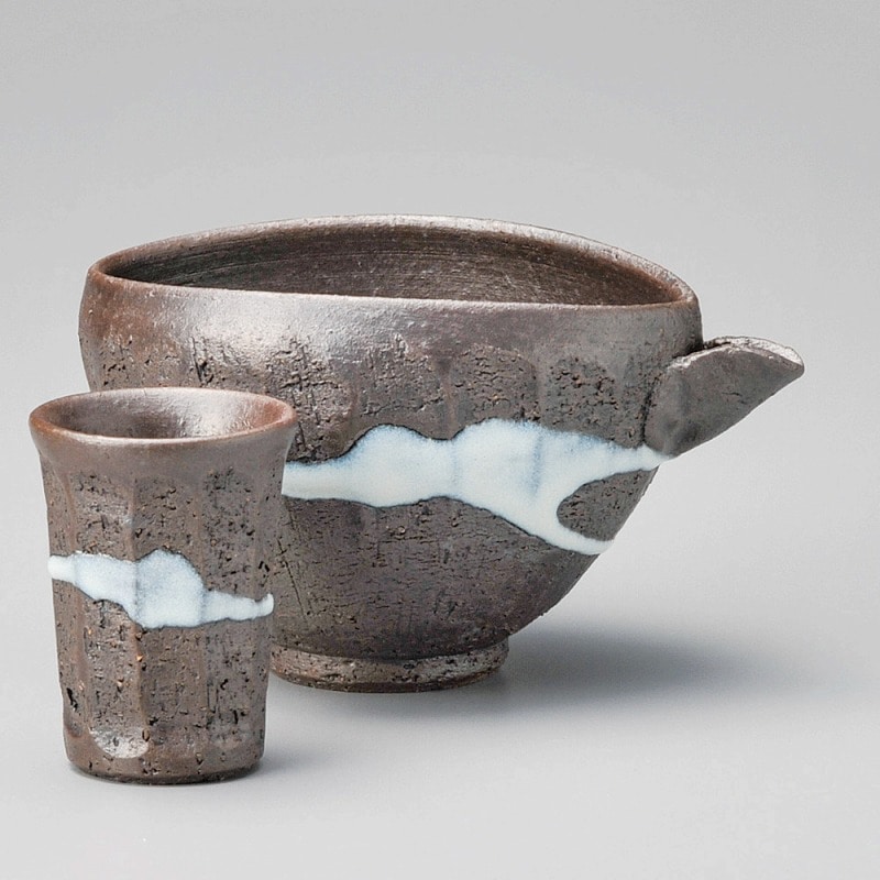 金正陶器 黒陶均窯流し冷酒器 1個(ご注文単位1個)【直送品】