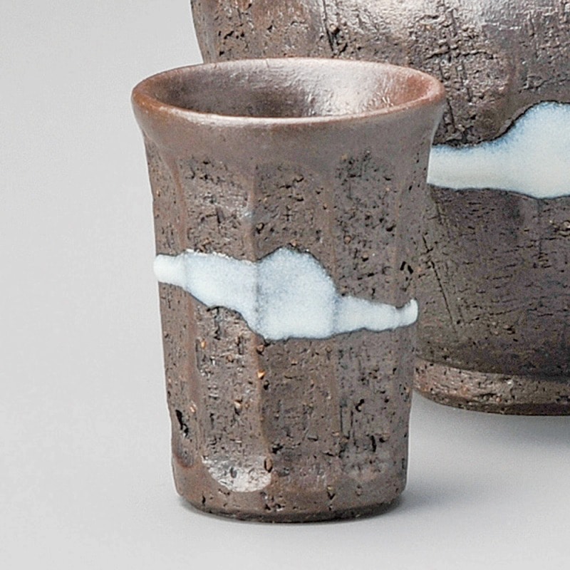 金正陶器 黒陶均窯流し冷酒盃 1個(ご注文単位1個)【直送品】