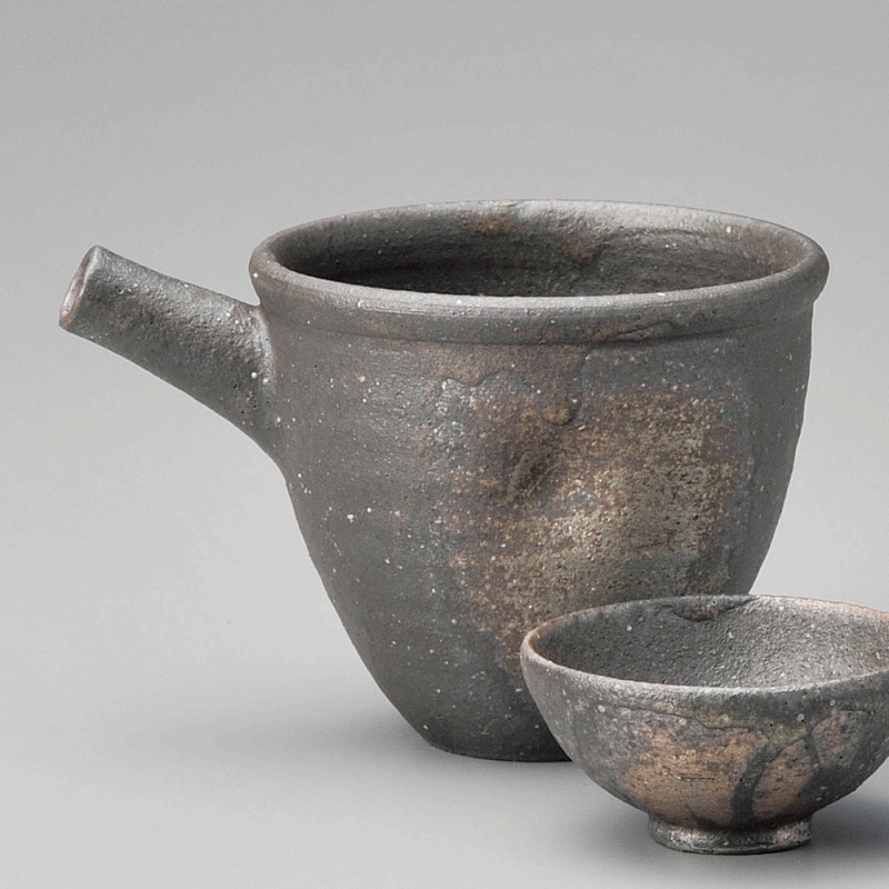 金正陶器 黒窯変片口注器 1個(ご注文単位1個)【直送品】