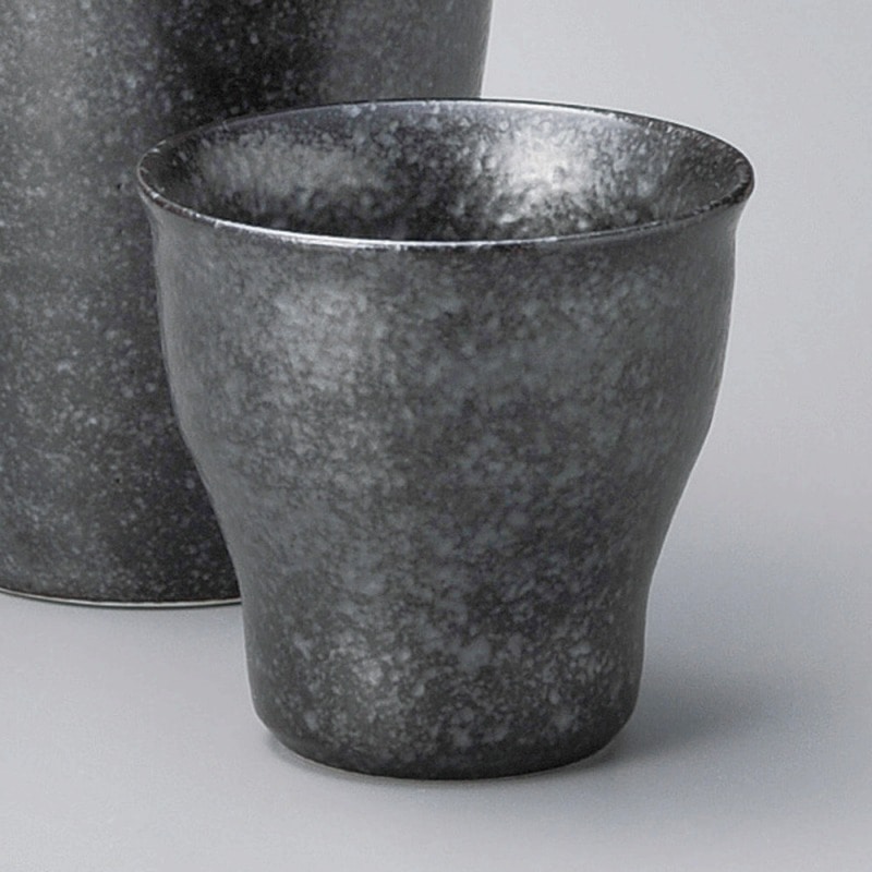 金正陶器 銀黒冷酒盃 1個(ご注文単位1個)【直送品】