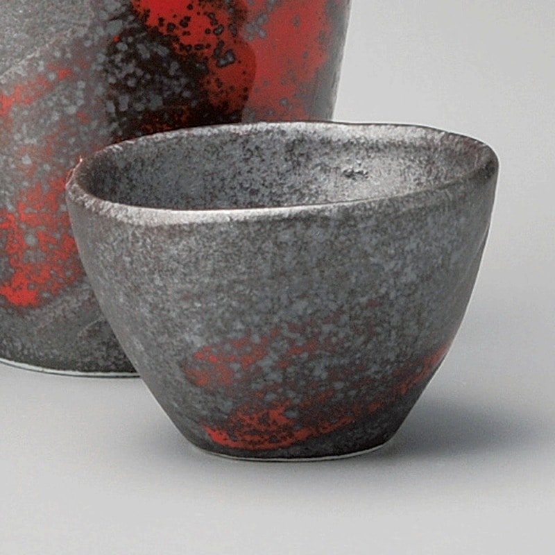 金正陶器 ブラストデリカ(赤)丸盃 1個(ご注文単位1個)【直送品】