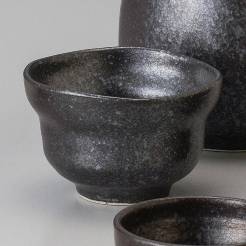 金正陶器 銀黒ぐい呑 大 1個(ご注文単位1個)【直送品】