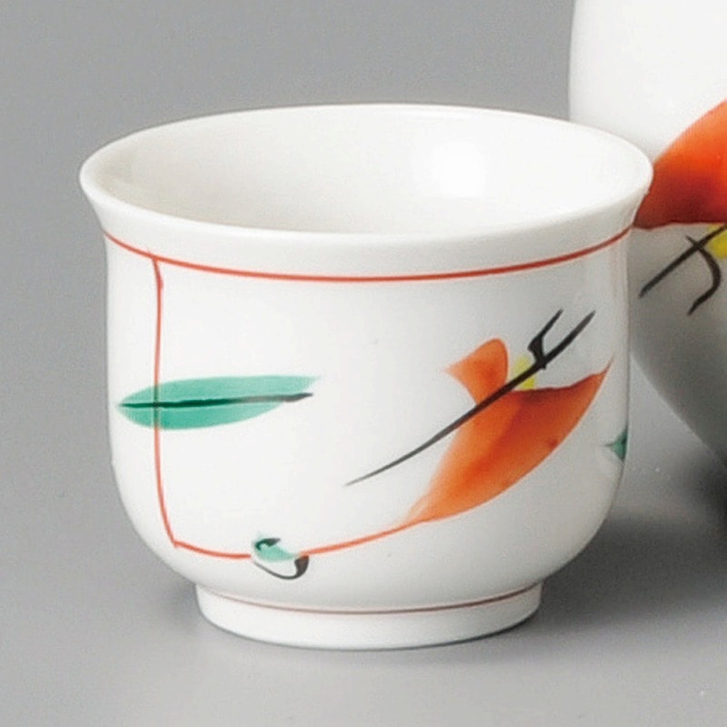 金正陶器 赤絵つゆ草ぐい呑 1個(ご注文単位1個)【直送品】