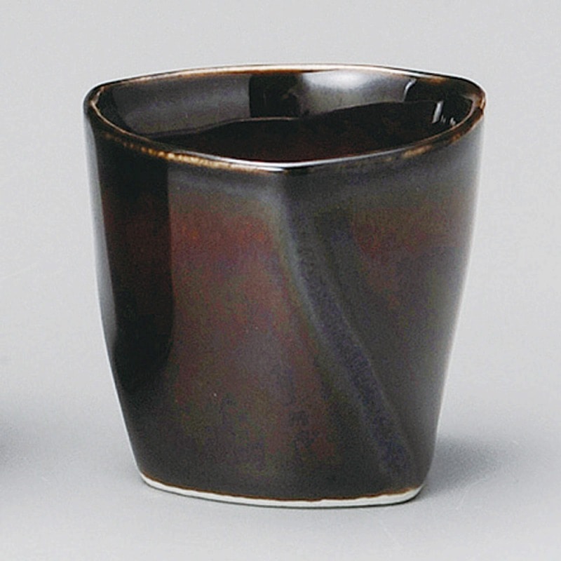 金正陶器 うるしブラウンオリメ盃 1個(ご注文単位1個)【直送品】