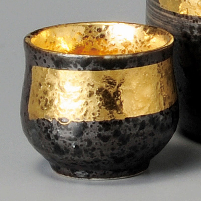 金正陶器 黒鉄錆金刷毛目盃 1個(ご注文単位1個)【直送品】