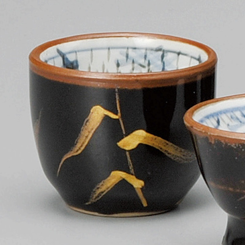 金正陶器 天目金芦(土物)丸ぐい呑 1個(ご注文単位1個)【直送品】
