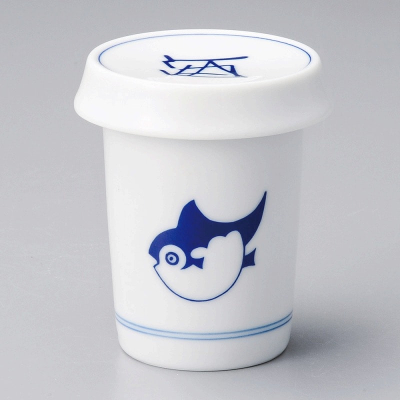 金正陶器 青フグひれ酒(フタ付) 1個(ご注文単位1個)【直送品】