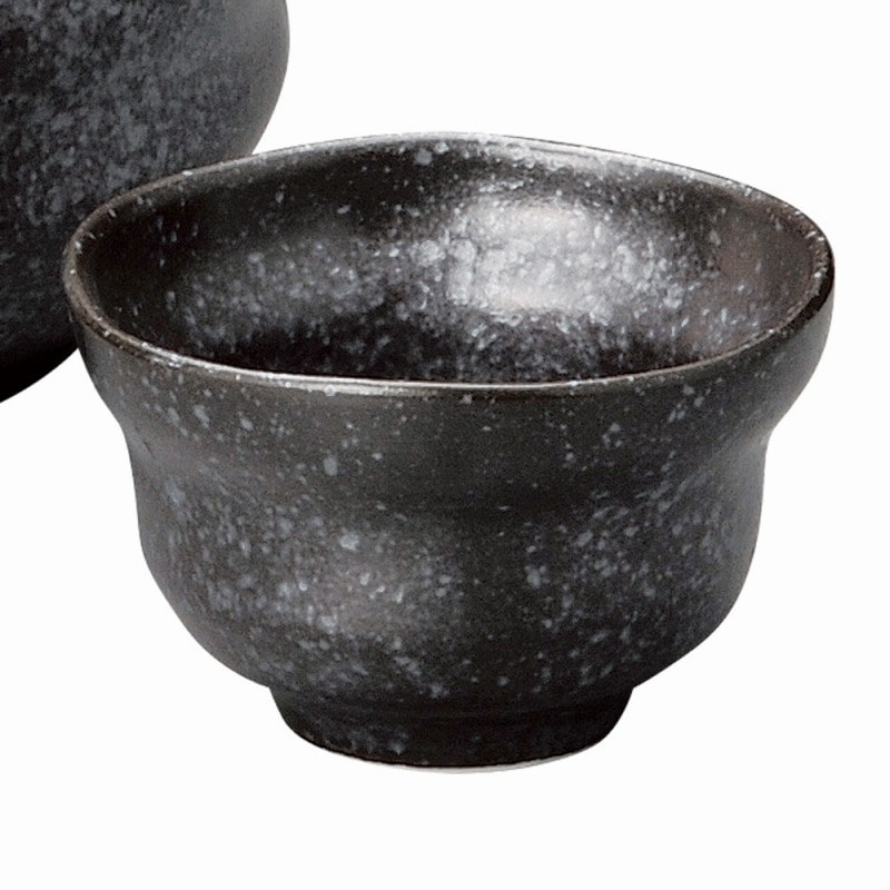 金正陶器 銀黒波渕グイ呑 1個(ご注文単位1個)【直送品】