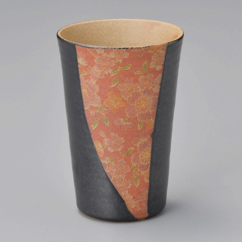 金正陶器 花柄美増し(黒)ビアチューハイ 1個(ご注文単位1個)【直送品】