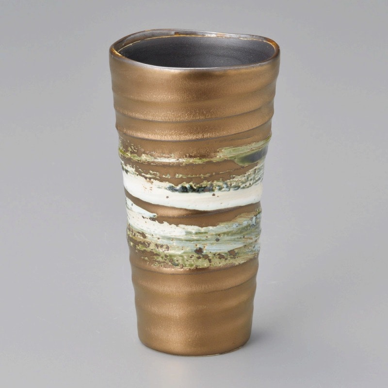 金正陶器 ゴールド織部流しフリーカップ 1個(ご注文単位1個)【直送品】