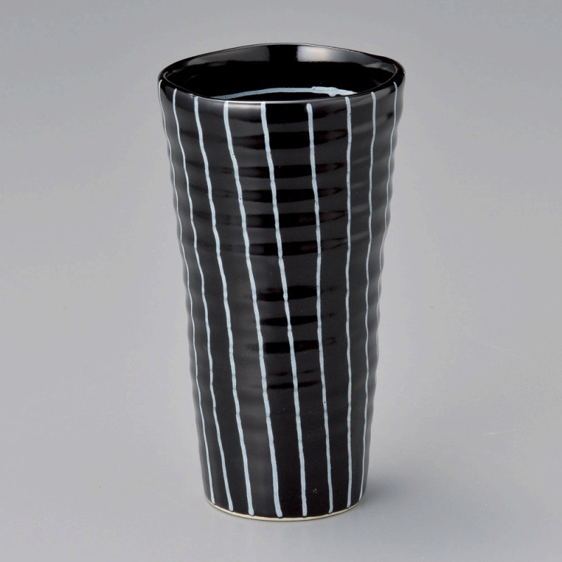金正陶器 白黒十草焼酎カップ(黒) 1個(ご注文単位1個)【直送品】