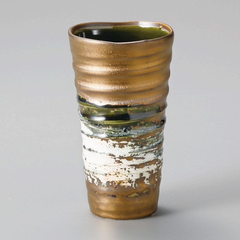 金正陶器 金巻×織部焼酎&ビアカップ 1個(ご注文単位1個)【直送品】