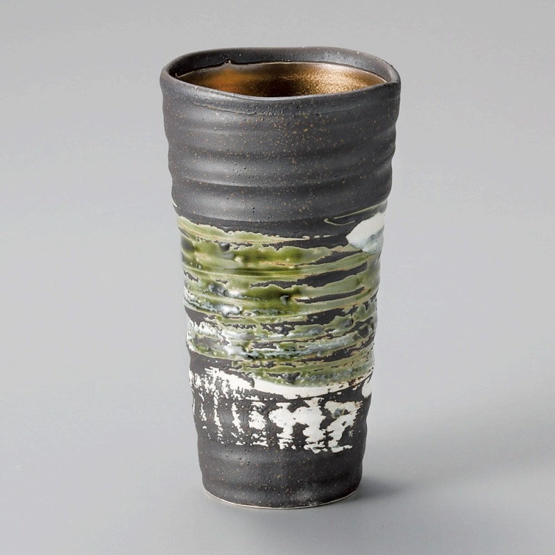 金正陶器 黒巻×金彩焼酎&ビアカップ 1個(ご注文単位1個)【直送品】