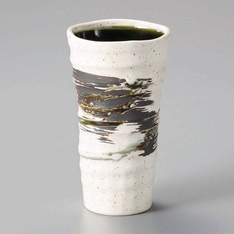 金正陶器 白唐津織部ハケロングタンブラー 1個(ご注文単位1個)【直送品】