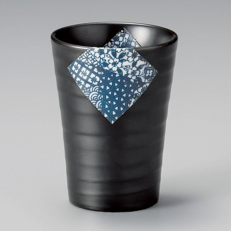 金正陶器 黒マット角古紋六兵フリーカップ 1個(ご注文単位1個)【直送品】