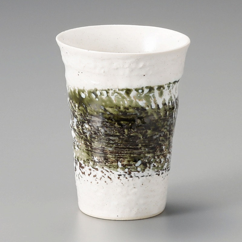 金正陶器 白釉ハケメフリーカップ 1個(ご注文単位1個)【直送品】