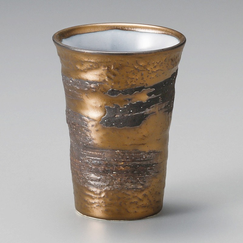 金正陶器 ゴールド刷毛目フリーカップ 1個(ご注文単位1個)【直送品】