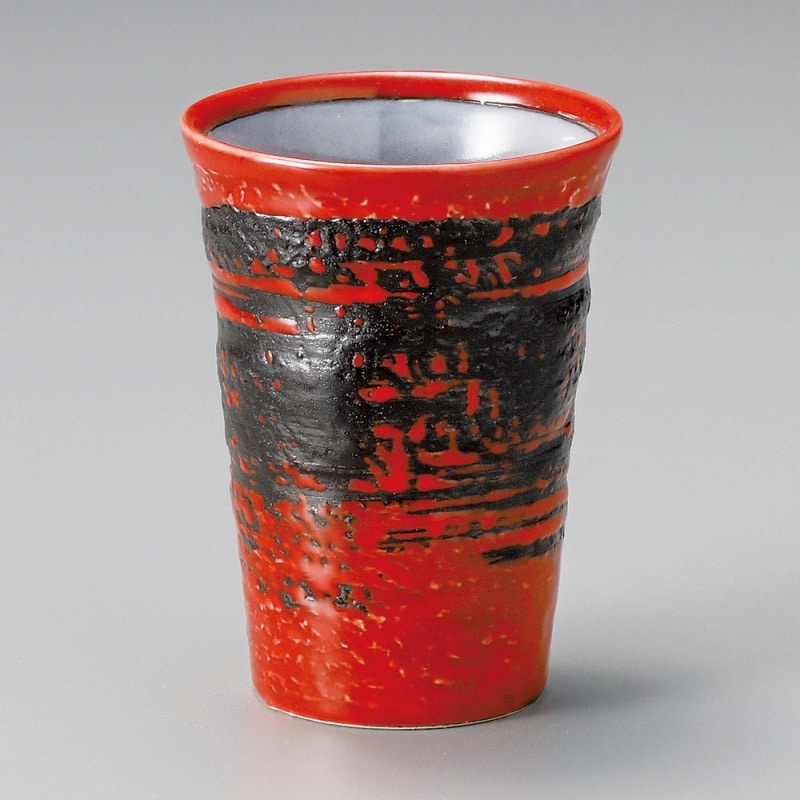 金正陶器 赤釉刷毛目フリーカップ 1個(ご注文単位1個)【直送品】